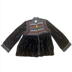 Ivy Jane Velvet zip up jacket size large